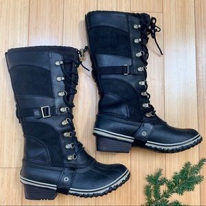 SOREL Carly Conquest II tall black winter boot
